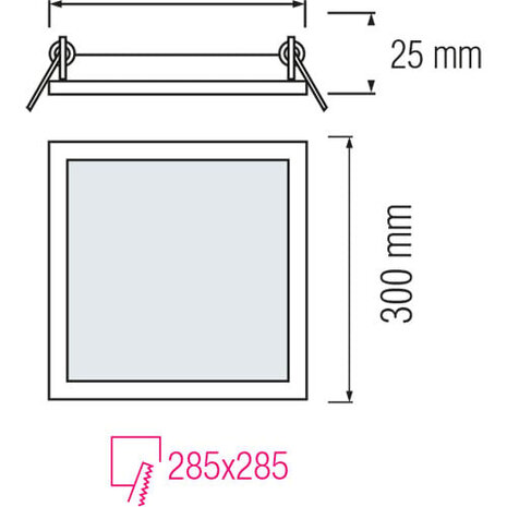 HLW LED LED Paneel Slim 2 Pack 30x30 - 24W Inbouw LED Downlight Natuurlijk Wit 4200K HLW LED LED Paneel Slim 2 Pack 30x30 - 24W Inbouw LED Downlight Natuurlijk Wit 4200K