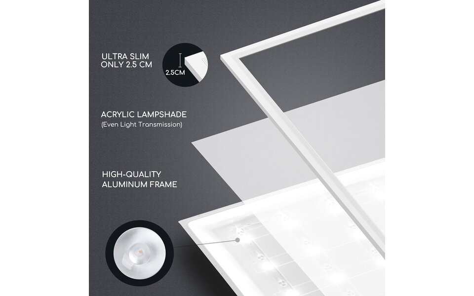 HLW LED LED Paneel 60x60 Inbouw LED Downlight 40W Neutraal Wit Natuurlijk Wit