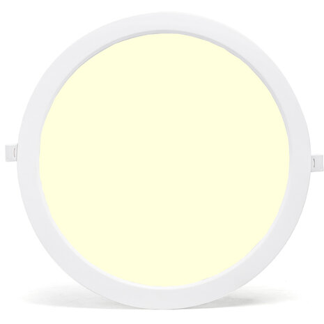 LED Paneel Inbouw Downlight 24W - Warm Wit 2700K–3000K - Rond - Ø30 cm - Flikkervrij