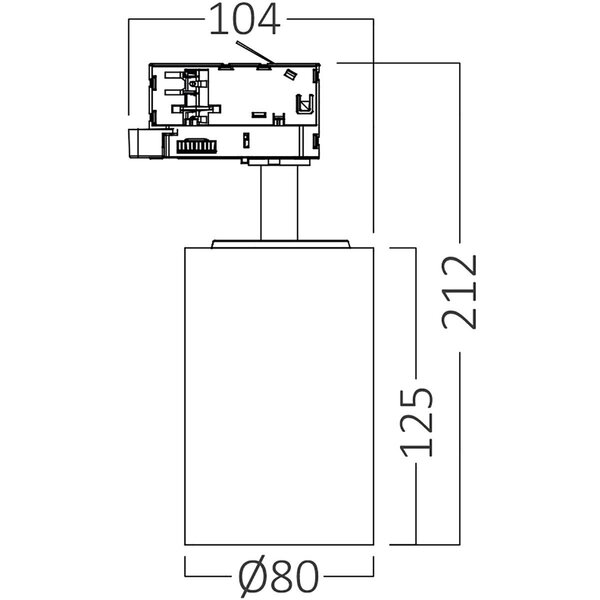 HLW LED Brinton Sonly 30W LED Railspot - 3-Fase LED Spot met CCT Switch Zwart
