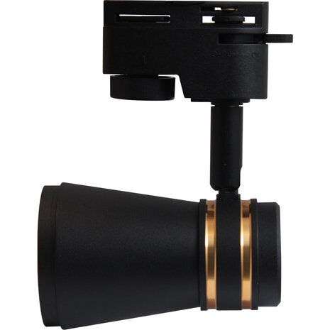 HLW LED LED Spot Prixa Tron met GU10 Fitting - 1 Fase Railverlichting Zwart/Goud