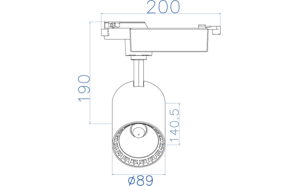 HLW LED LED Railverlichting 24W - Ronde LED Spot Natuurlijk Wit 4200K Mat Zwart