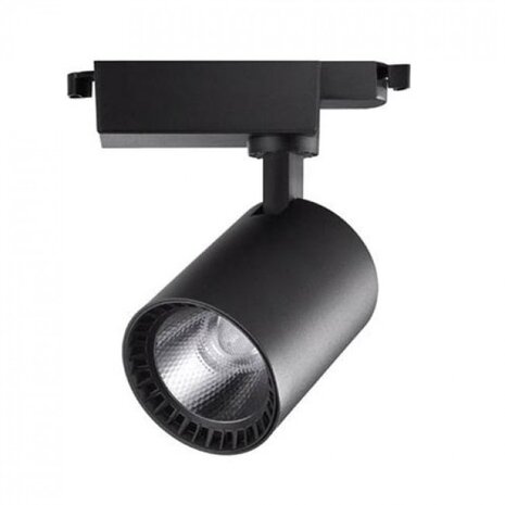 LED Railverlichting 10W LED Spot Warm Wit 2700K – Mat Zwart Aluminium