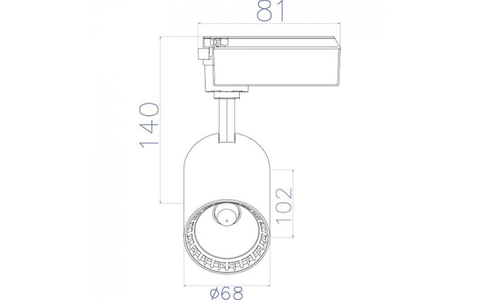 HLW LED LED Railverlichting 10W LED Spot Warm Wit 2700K–3000K – Mat Wit Aluminium