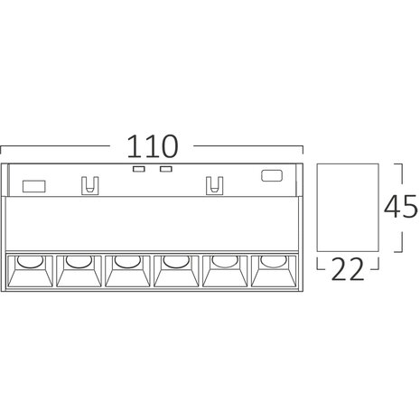 HLW LED Brinton Magni 48V Magnetische 6W LED Bar - Warm Wit 2700K–3000K, 440lm, Zwart