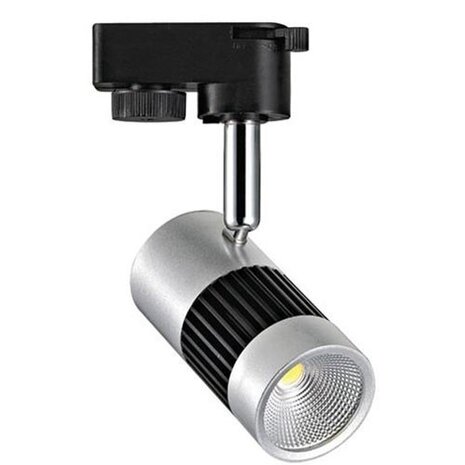 HLW LED LED Railverlichting 13W LED Spot – Natuurlijk wit 4200K, Mat zwart/zilver aluminium