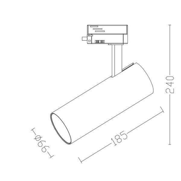 HLW LED LED Railverlichting 30W LED Spot Warm Wit 2700K–3000K – Glans Chroom Aluminium