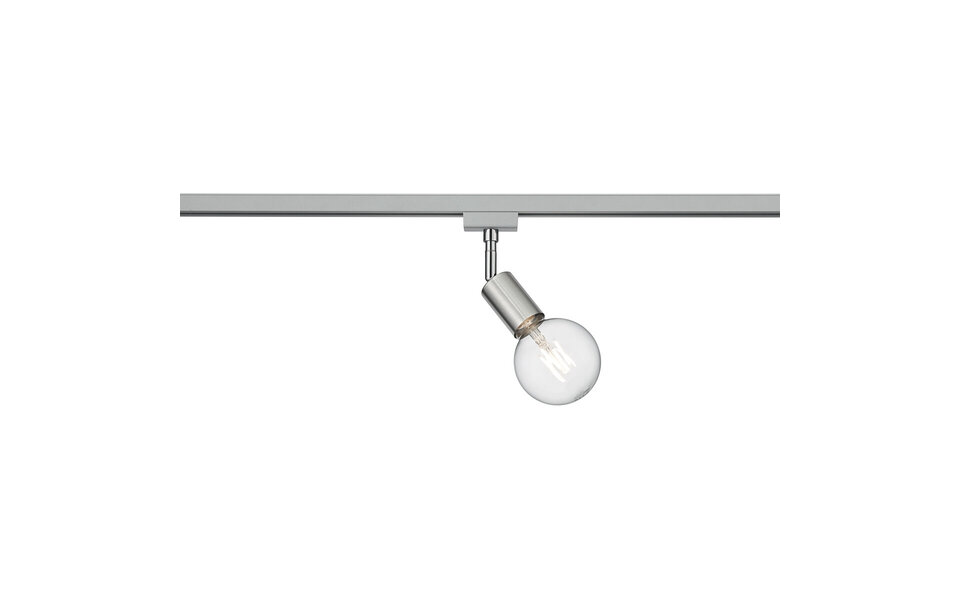 HLW LED LED Railverlichting Track Spot - Verstelbare LED lamp met E27 fitting, mat nikkel en duurzaam aluminium