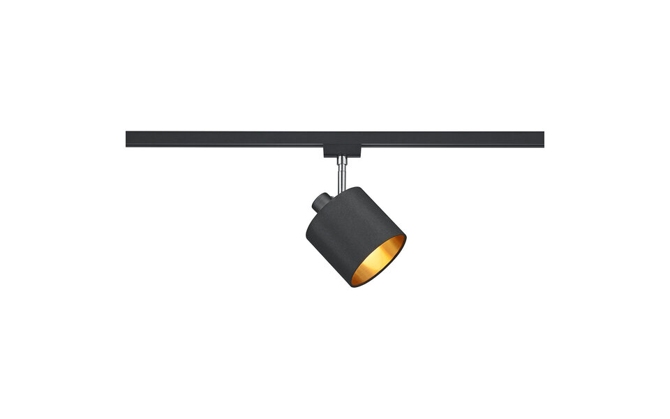 HLW LED LED Railverlichting Spot - Verstelbare LED lamp met E14 fitting, Mat Zwart/Gouden Afwerking