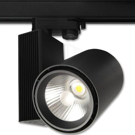 LED Railverlichting 30W LED Spot Warm Wit 2700K–3000K - Prixa Oron Mat Zwart