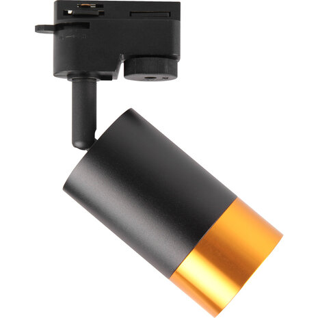 HLW LED LED Railverlichting Track Spot met GU10 Fitting - Zwart/Goud Aluminium LED Lamp 1 Fase HLW LED LED Railverlichting Track Spot met GU10 Fitting - Zwart/Goud Aluminium LED Lamp 1 Fase