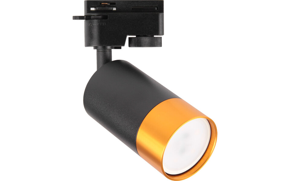 HLW LED LED Railverlichting Track Spot met GU10 Fitting - Zwart/Goud Aluminium LED Lamp 1 Fase