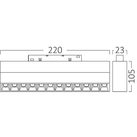 HLW LED Brinton Magni 48V Magnetische Lineaire LED Bar 12W - Warm Wit 2700K–3000K, Kantelbaar