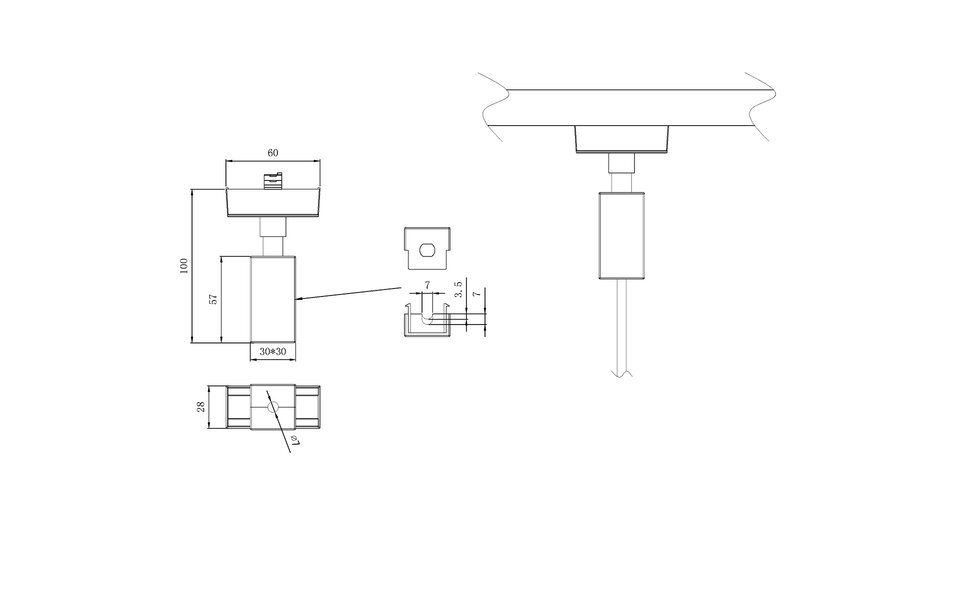 HLW LED Pendeladapter Mat Wit voor LED lampen - 2 Fase Trion Dual Hangadapter