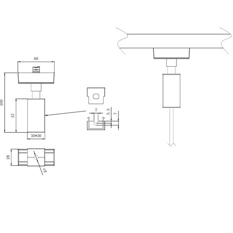 HLW LED Trion Dual Pendeladapter Mat Zwart – Geschikt voor 2 Fase LED Lampen