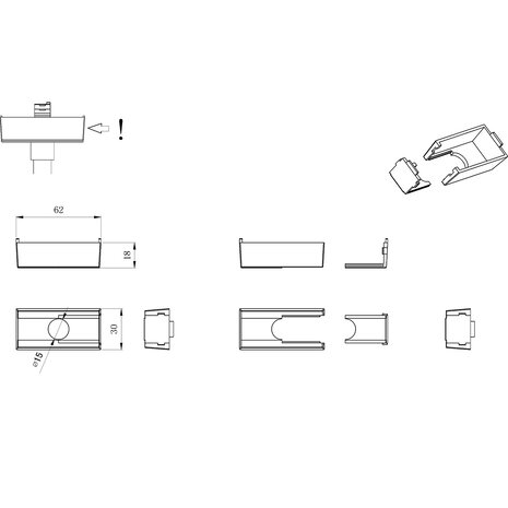 HLW LED Mat Zwarte LED lamp Afdekking Trion Dual 2 Fase van Duurzaam Kunststof HLW LED Mat Zwarte LED lamp Afdekking Trion Dual 2 Fase van Duurzaam Kunststof