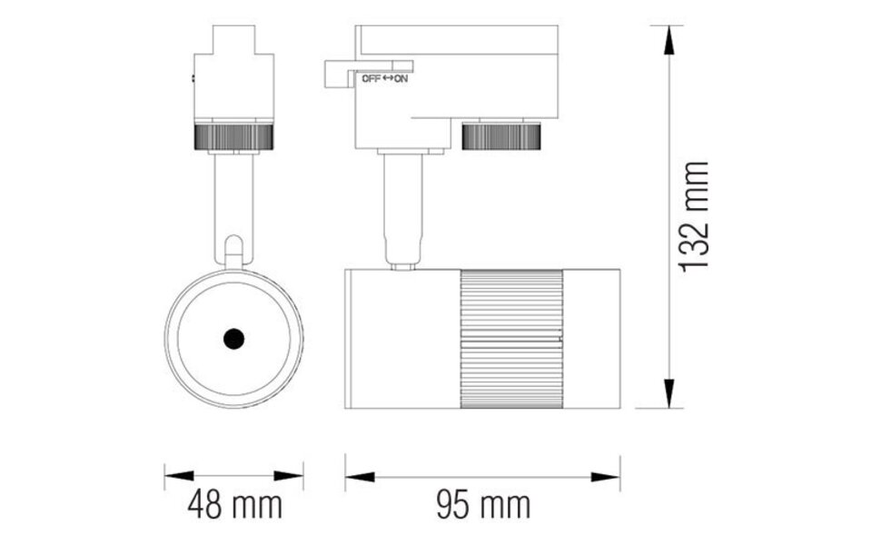 HLW LED LED Railverlichting Spot 8W - Natuurlijk Wit 4200K - Mat Zwart Aluminium