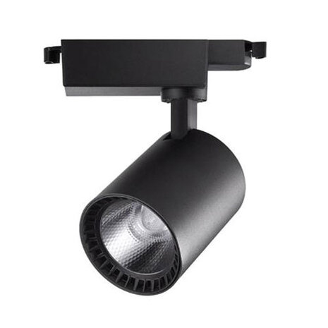 LED Railverlichting Spot 10W - Natuurlijk Wit 4200K - Mat Zwart - Aluminium