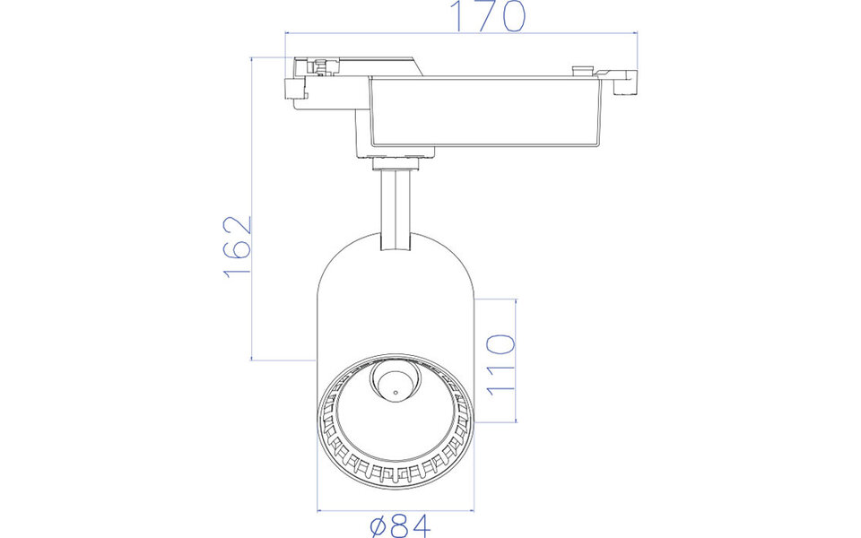 HLW LED 18W LED Spot Railverlichting - Natuurlijk Wit 4200K - Mat Zwart Aluminium