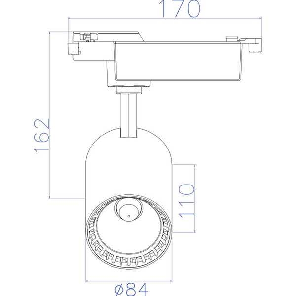 HLW LED 18W LED Spot Railverlichting - Natuurlijk Wit 4200K - Mat Zwart Aluminium