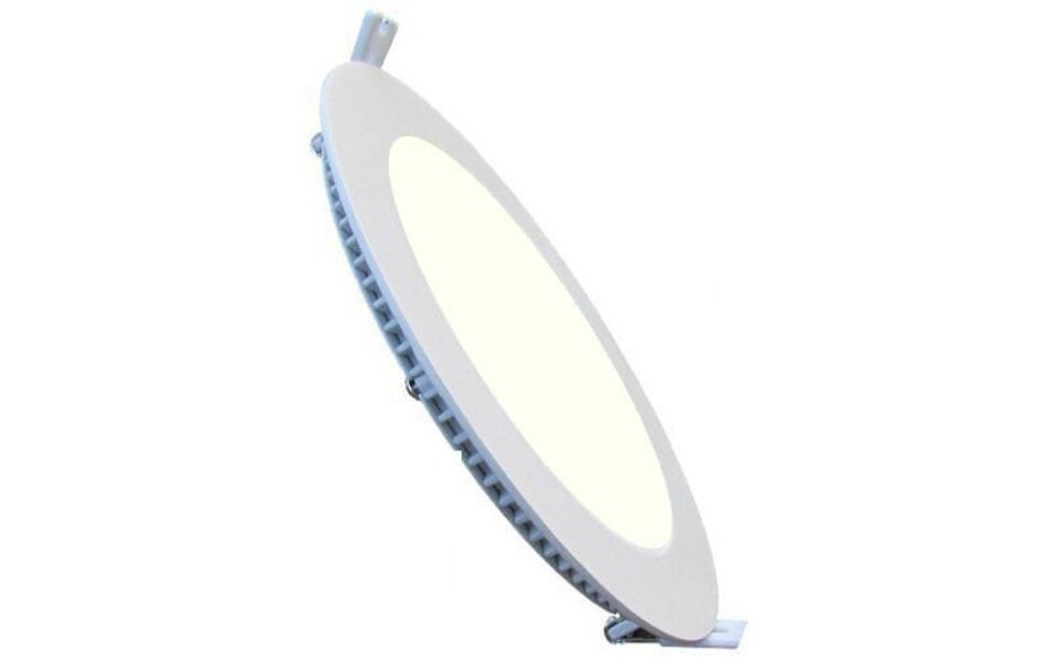 HLW LED LED Downlight Slim - Inbouw LED Lamp Rond 6W Natuurlijk Wit 4200K Mat Wit Aluminium Ø120mm