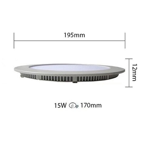 HLW LED Inbouw LED Downlight Slim 15W - Rond, Koud Wit 6000K, Ø195mm, Mat Wit Aluminium HLW LED Inbouw LED Downlight Slim 15W - Rond, Koud Wit 6000K, Ø195mm, Mat Wit Aluminium