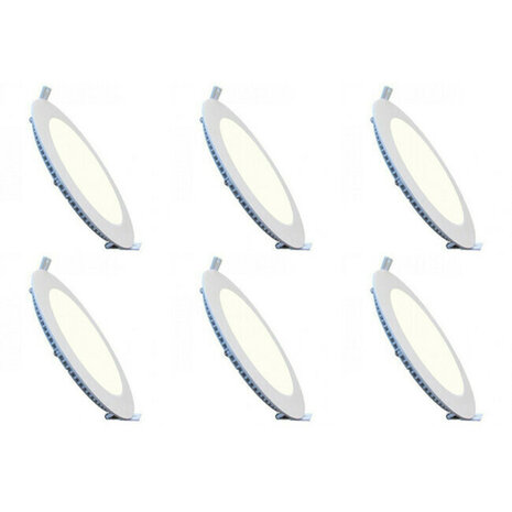 HLW LED LED Downlight Slim 6 Pack - Inbouw LED Rond 3W, Natuurlijk Wit 4200K Ø83mm HLW LED LED Downlight Slim 6 Pack - Inbouw LED Rond 3W, Natuurlijk Wit 4200K Ø83mm