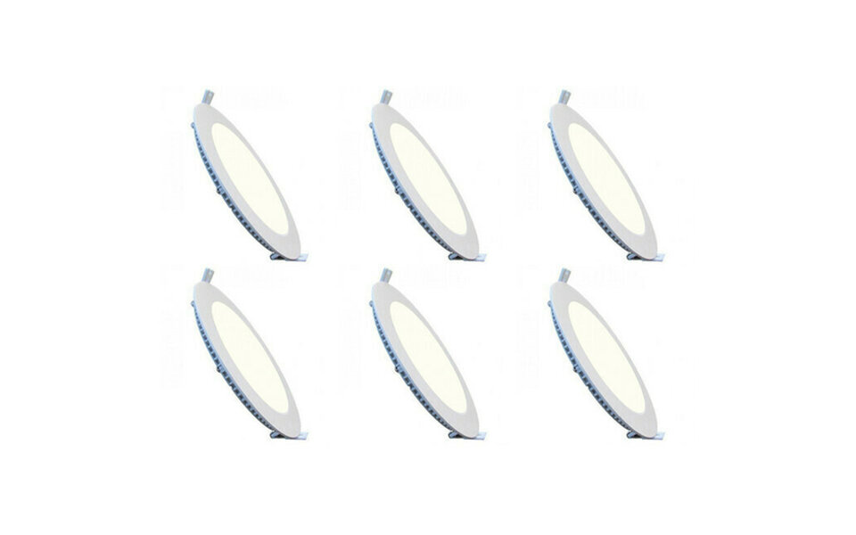 HLW LED LED Downlight Slim 6 Pack - Inbouw LED Rond 3W, Natuurlijk Wit 4200K Ø83mm