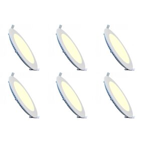 LED Downlight Slim 6 Pack - Inbouw 3W LED Lamp Warm Wit 2700K