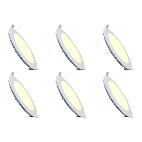 LED Downlight Slim 6 Pack - Inbouw LED Downlight 3W Warm Wit 2700K LED Downlight Slim 6 Pack - Inbouw LED Downlight 3W Warm Wit 2700K