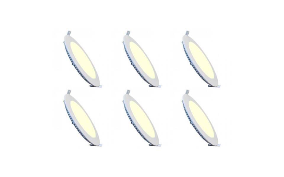 HLW LED LED Downlight Slim 6 Pack - Inbouw LED Downlight 3W Warm Wit 2700K