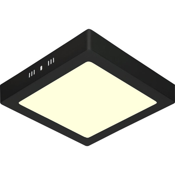 HLW LED 18W Opbouw LED Downlight - Warm Wit 2700K–3000K - Mat Zwart - 225mm Vierkant