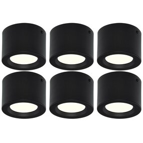 LED Downlight 6 Pack 5W Opbouw - Natuurlijk Wit Mat Zwart LED Downlight 6 Pack 5W Opbouw - Natuurlijk Wit Mat Zwart