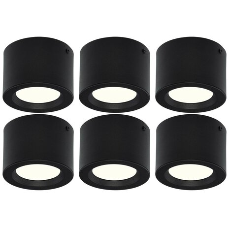 HLW LED LED Downlight 6 Pack 5W - Opbouw LED Lamp Rond Ø105mm Natuurlijk Wit HLW LED LED Downlight 6 Pack 5W - Opbouw LED Lamp Rond Ø105mm Natuurlijk Wit