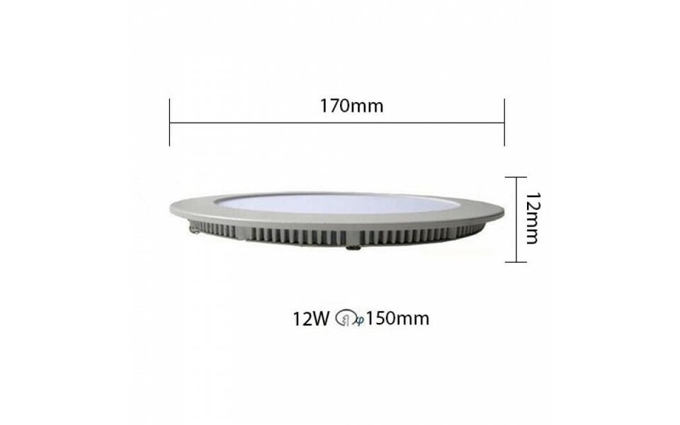 HLW LED LED Downlight Slim 12W Inbouw Rond - Dimbaar - Natuurlijk Wit 4200K - Mat Zwart