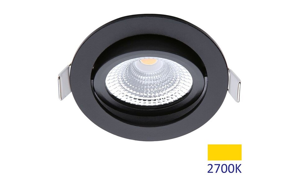 EcoDim EcoDim 5W Inbouw LED Downlight - Dimbaar, Waterdicht IP54, Warm Wit 2700K, Mat Zwart