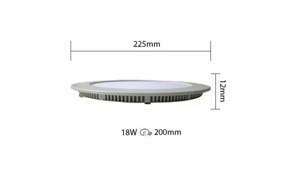 HLW LED Inbouw LED Downlight Slim 18W - Dimbaar Warm Wit 2700K - Mat Zwart Ø225mm