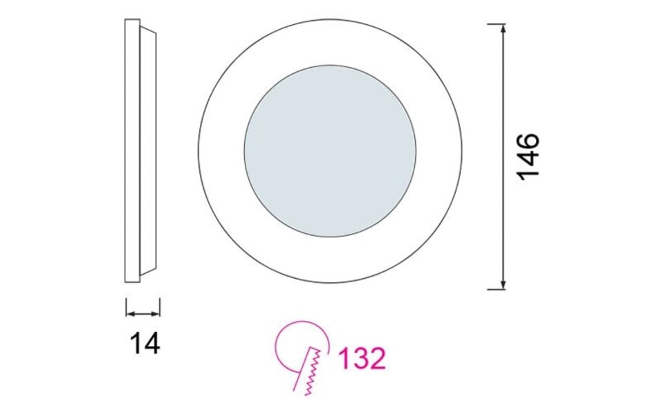 HLW LED Inbouw LED Downlight Slim 9W - Warm Wit 2700K - Mat Wit Aluminium Ø146mm