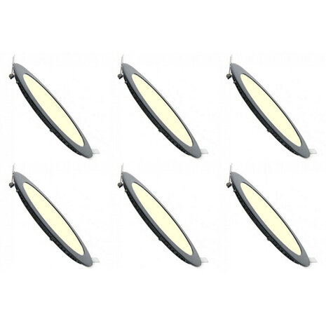 LED Downlight Slim 6 Pack - Inbouw Rond 3W Dimbaar Warm Wit 2700K