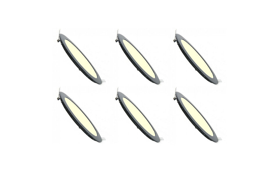 HLW LED LED Downlight Slim 6 Pack - Inbouw Rond 3W Dimbaar Warm Wit 2700K