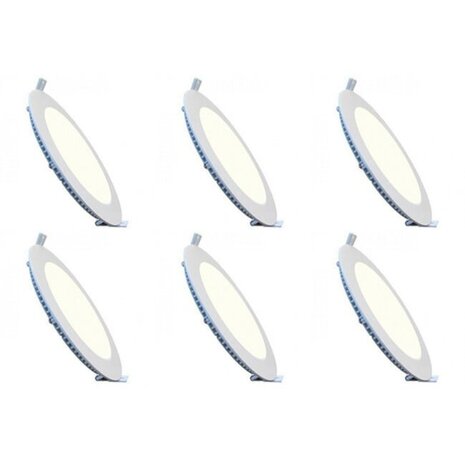 HLW LED Dimbare Inbouw LED Downlight 6W - Natuurlijk Wit 4200K - Slim & Stijlvol Ø120mm 6 Pack HLW LED Dimbare Inbouw LED Downlight 6W - Natuurlijk Wit 4200K - Slim & Stijlvol Ø120mm 6 Pack