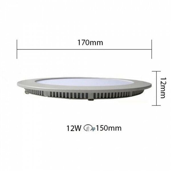 HLW LED LED Downlight Slim 12W - Dimbaar Inbouw Rond Koud Wit 6000K - Mat Zwart