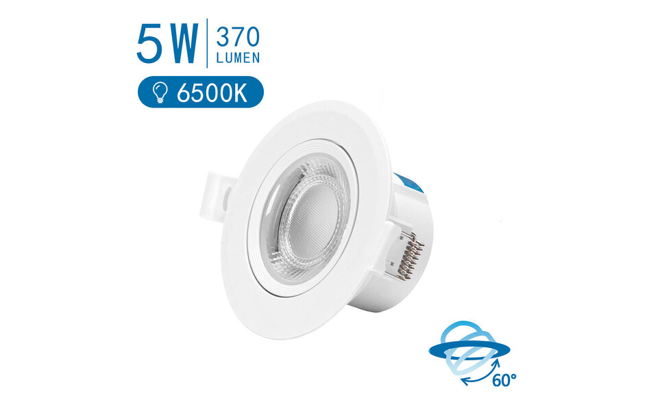 HLW LED LED Spot - Inbouw LED Downlight 5W Koud Wit 6000K Daglicht Wit - Aigi Lola