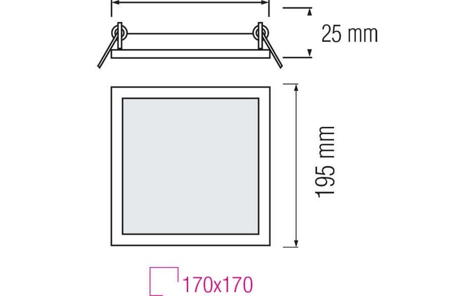 HLW LED LED Downlight Slim 2 Pack - Inbouw Vierkant 15W LED Warm Wit 2700K