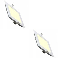 LED Downlight Slim 2 Pack - Inbouw Vierkant 3W Warm Wit 2700K
