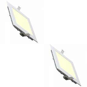 LED Downlight Slim 2 Pack - Inbouw Vierkant 3W Warm Wit 2700K LED Downlight Slim 2 Pack - Inbouw Vierkant 3W Warm Wit 2700K