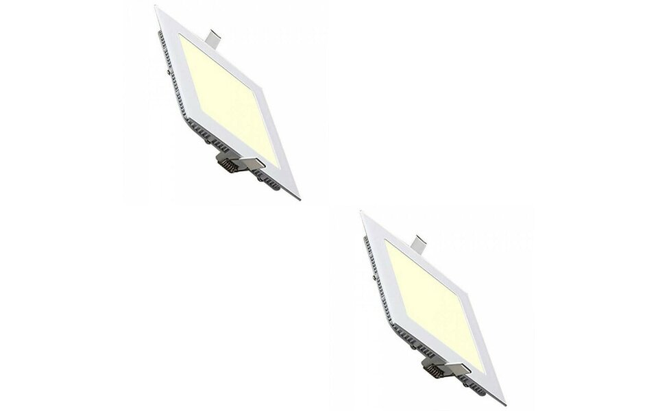 HLW LED LED Downlight Slim 2 Pack - Inbouw LED Downlight 3W Warm Wit 2700K, Mat Wit Aluminium
