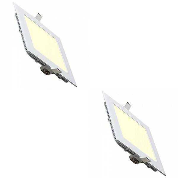 HLW LED LED Downlight Slim 2 Pack - Inbouw LED Downlight 3W Warm Wit 2700K, Mat Wit Aluminium
