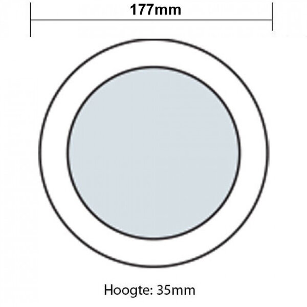 HLW LED LED Downlight Pro 12W Warm Wit 2700K–3000K Opbouw Rond Mat Wit Ø177mm HLW LED LED Downlight Pro 12W Warm Wit 2700K–3000K Opbouw Rond Mat Wit Ø177mm