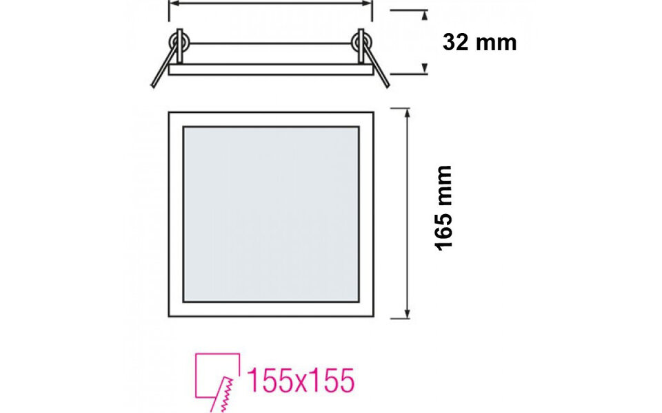 HLW LED LED Downlight Slim Pro - Inbouw Vierkant 12W LED Lamp Koud Wit 6000K